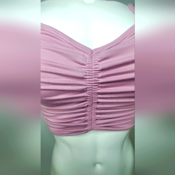 Free People Size XS - FP Movement "Breathe Deeper Crop Tank/Top InPink Ruched - Picture 10 of 11